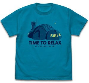 Dragon Ball Capsule House T-Shirt Turquoise Blue L (Anime Toy)