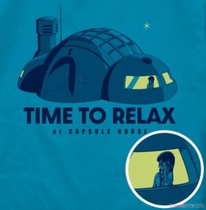 Dragon Ball Capsule House T-Shirt Turquoise Blue L (Anime Toy) 商品画像2